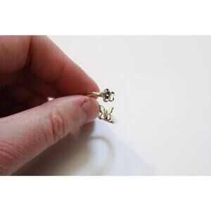 Sterling Silver Adjustable Butterfly and Flower Ring